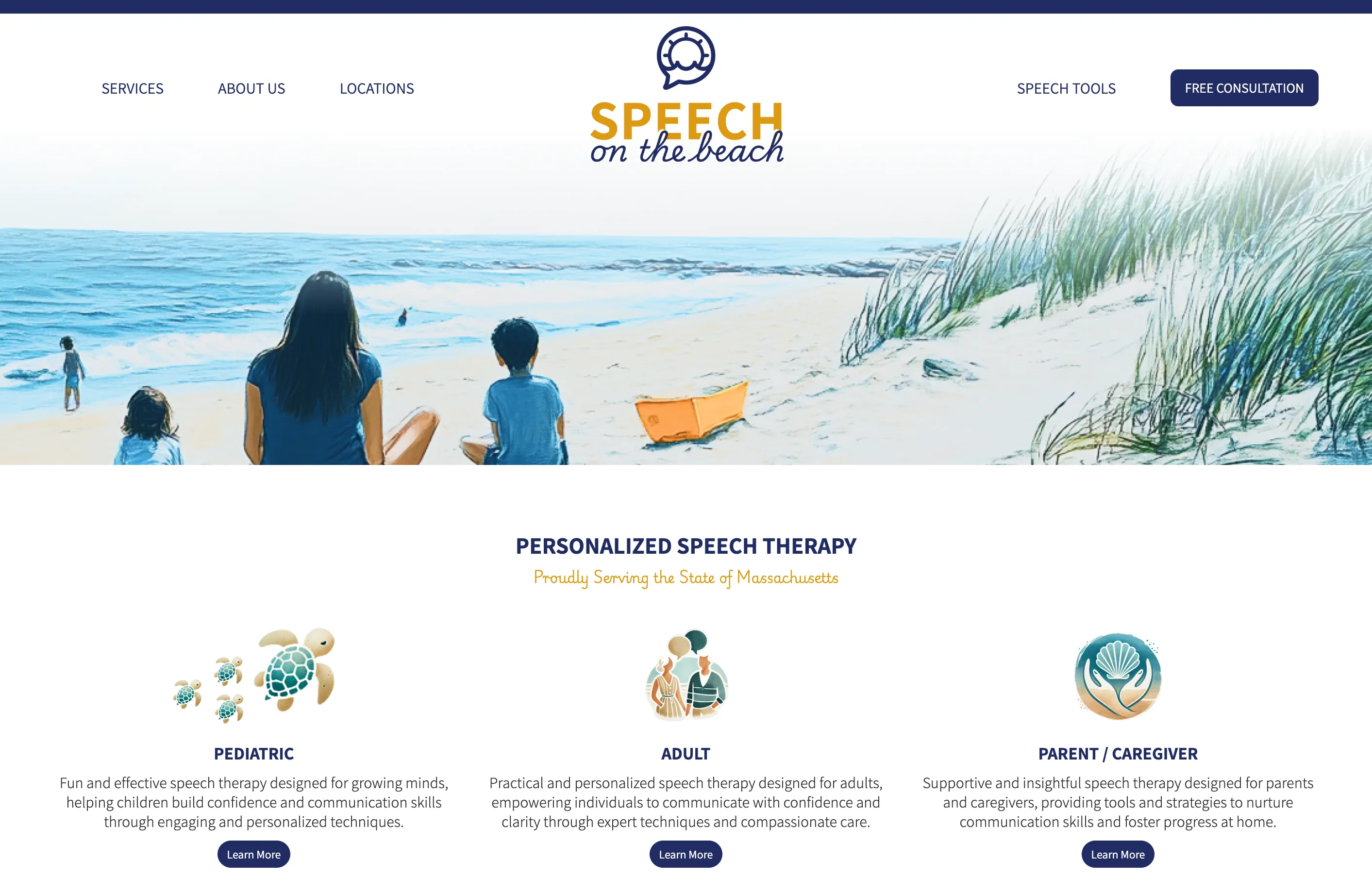 Speech on the Beach app interface